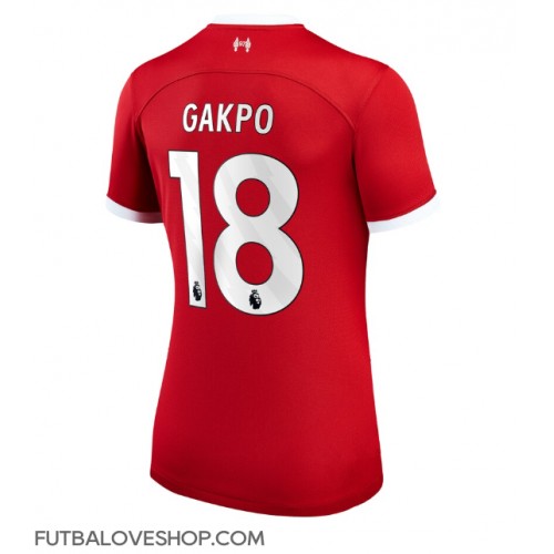 Dres Liverpool Cody Gakpo #18 Domáci pre Ženy 2023-24 Krátky Rukáv